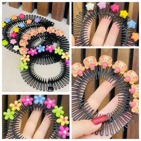 Colorful Circular Comb Headband for Girls ( Pack of 4 )