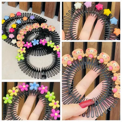 Colorful Circular Comb Headband for Girls ( Pack of 4 )