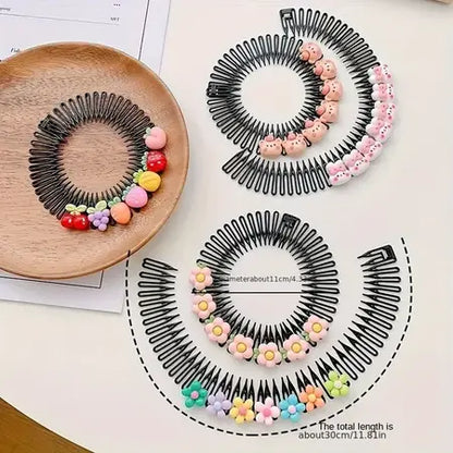 Colorful Circular Comb Headband for Girls ( Pack of 4 )