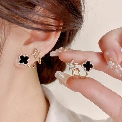 Black star joy Korean earring