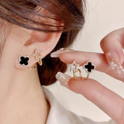 Black star joy Korean earring