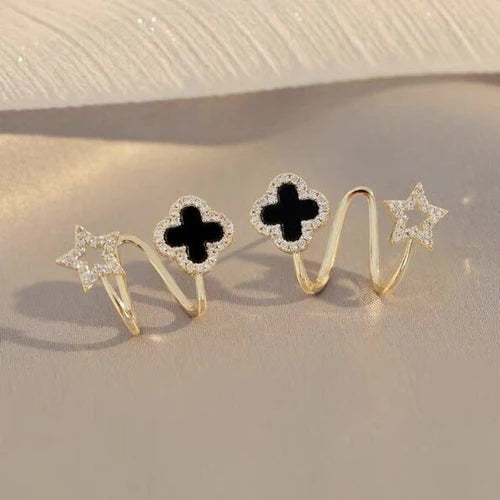 Black star joy Korean earring