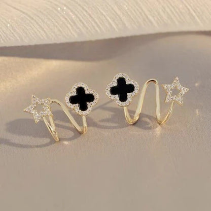 Black star joy Korean earring